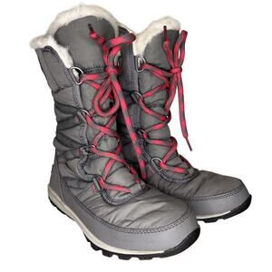 Sorel Women's 7 Boots Whitney Tall Lace Gray Waterproof Insulated Winter Comfy